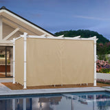 PURPLE LEAF Outdoor Retractable Pergola with Double Sun Shade Canopy White Heavy-Duty Aluminum Pergola Patio Modern Pergola With Curtains