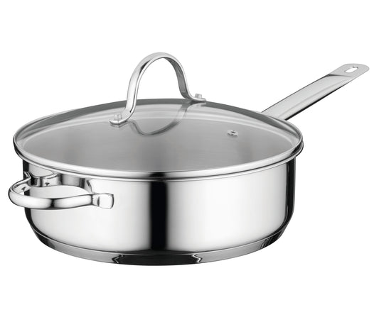 BergHOFF Comfort 10" 18/10 Stainless Steel Deep Skillet, Glass Lid