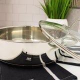 BergHOFF Comfort 10" 18/10 Stainless Steel Deep Skillet, Glass Lid