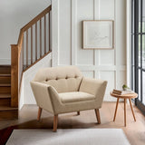 Modern Mid-Century Accent Arm Chair, Beige