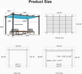 PURPLE LEAF Outdoor Pergola with Retractable Canopy Aluminum Shelter for Porch Garden Beach Shade Pavilion Pergola Modern Backyard Deck