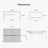PURPLE LEAF Athena Louvered Pergola White Outdoor Aluminum Pergola with Strip Lights Adjustable Gazebo for Patio Deck Garden
