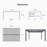 PURPLE LEAF Athena Louvered Pergola Modern Grey Pergola White Roof with Sanori Patio Couch Set Modular Sofas for Deck Backyard Garden