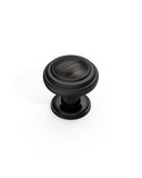 DESIGN1128 Mushroom Knobs for Rustic Shaker Cabinets | 1.3" Diameter, Antique Brass