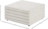 Lorenzo Contemporary Ottoman: Luxurious Velvet, Deep Channel Tufting, Versatile Coffee Table Design