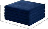 Lorenzo Contemporary Ottoman: Luxurious Velvet, Deep Channel Tufting, Versatile Coffee Table Design