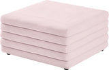 Lorenzo Contemporary Ottoman: Luxurious Velvet, Deep Channel Tufting, Versatile Coffee Table Design