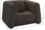Abbington Contemporary Boucle Fabric Chair with Ball Pillow – Elevate Your Living Space Style!