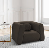 Abbington Contemporary Boucle Fabric Chair with Ball Pillow – Elevate Your Living Space Style!