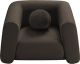 Abbington Contemporary Boucle Fabric Chair with Ball Pillow – Elevate Your Living Space Style!