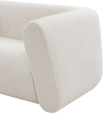 Abbington Contemporary Boucle Fabric Chair with Ball Pillow – Elevate Your Living Space Style!