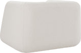 Abbington Contemporary Boucle Fabric Chair with Ball Pillow – Elevate Your Living Space Style!