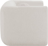Abbington Contemporary Boucle Fabric Chair with Ball Pillow – Elevate Your Living Space Style!