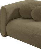 Abbington Contemporary Boucle Fabric Chair with Ball Pillow – Elevate Your Living Space Style!