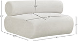 Bale Modular Chair - Luxurious Cream Chenille Upholstery for Stylish Comfort and Relaxation