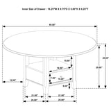 Twyla 5-Piece 60-Inch Round Wood Dining Table Set Dark Cocoa