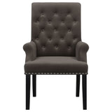 Alana Velvet Upholstered Dining Arm Chair Brown