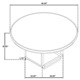 Leandro 7-Piece Round Dining Table Set Burnished Black