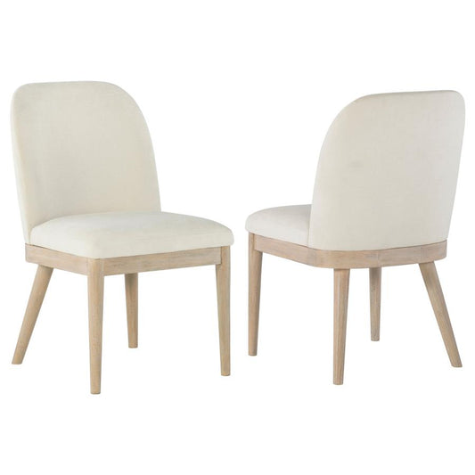 Solano Upholstered Dining Side - Chair Beige (Set of 2)
