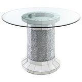 Ellie 52-inch Glass Top Counter Height Dining Table Silver