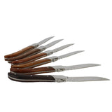 Laguiole Connoisseur Assorted Wood Steak Knives Set of 6