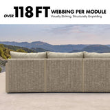 PURPLE LEAF Sanori U-Shaped Patio Couch Set Modular Sofa with Beige Cushions and Ottoman for Balcony