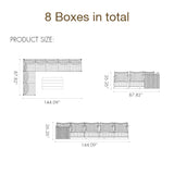 PURPLE LEAF Sanori L-Shaped Patio Couch Set Modular Sofa with Beige Cushions and Ottoman for Backyard