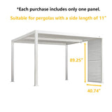PURPLE LEAF Louvered Pergola Accessory Aluminum Louver Grille for Optimal Privacy, Sunlight Control Side Fixed Shutter Wall, Pergola Not Included