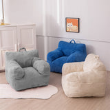MAXYOYO Kids Bean Bag Chair, Corduroy Bean Bag Couch with Armrests for Children's Room (Grey)