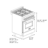 ZLINE 24" Autograph Dual Fuel Range, White Door, Bronze RAZ-WM-24-CB