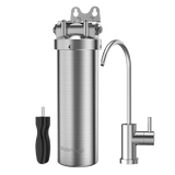 Stainless Steel Undersink Water Filtration System With Dedicated Faucet