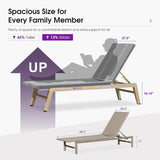 PURPLE LEAF Pool Oversized Lounge Chairs Rattan Aluminium Patio Chaise Lounge Outdoor Adjustable Recliner Finish Loungers Woven PE Sun Chairs for Poolside Deck Beach