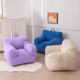 MAXYOYO Kids Bean Bag Chair, Corduroy Bean Bag Couch with Armrests for Children's Room (Dark Purple)