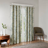 Botanical Blackout Window Curtain, Aqua Blue