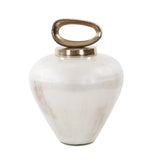Reza Glass Urn with Ornate Metal Top- Large