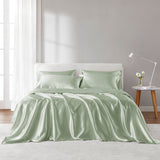 Wrinkle-Free Solid Satin Luxury Sheet Set, Sage