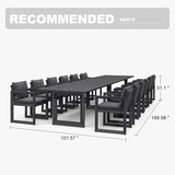 PURPLE LEAF Caesar Outdoor Dining Set Aluminum Luxury Patio Furniture Table and Chairs Set with Olifen Removable Thick Cushion and Pillow Patio Dining Sets for Garden Deck