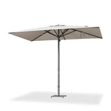 PURPLE LEAF Semi-Auto Outdoor Market Table Umbrella with Heavy-Duty Fabric