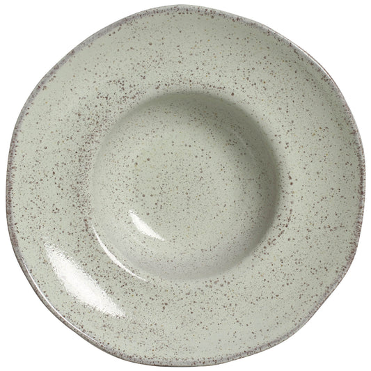 DEEP RIM PLATE STONEWARE Ø 11.02x2.56" PISTACHE