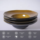 DEEP RIM PLATE STONEWARE Ø 11.02x2.56" AMBER