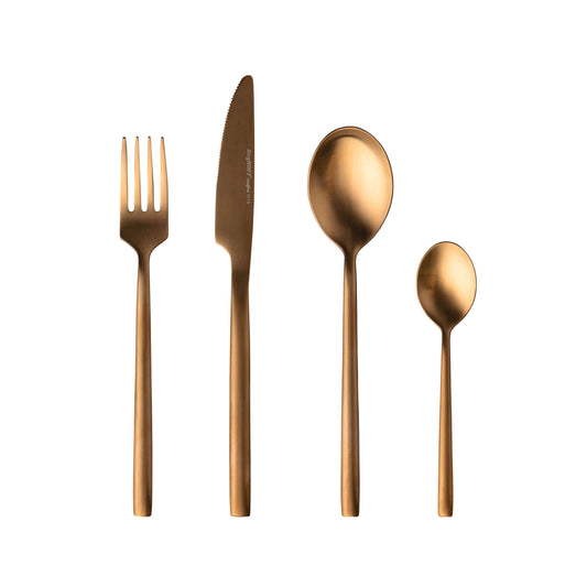 BergHOFF GEM 4Pc Flatware Set, Gold Plated, 18/10 Stainless Steel