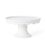 Martha Stewart Patterson 10" x 5.1" White Round Stoneware Cake Stand