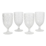 Martha Stewart Chauncey 4-Pack 14.2 oz Hobnail Handmade Glass Goblet