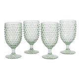Martha Stewart Chauncey 4-Pack 14.2 oz Hobnail Handmade Glass Goblet