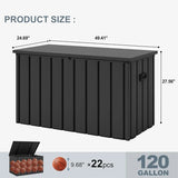 PURPLE LEAF Outdoor Deck Box Waterproof Lockable Storage Box Container with Lid Deck Organization for Patio Cushions Side Table Pool Accessories Garden Tools