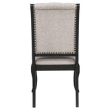 Phelps Upholstered Dining Side Chair Tan Distressed Noir (Set of 2)