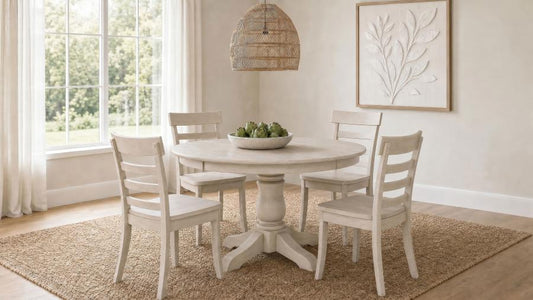 Orrison 5-Piece Oval 62-Inch Extension Leaf Dining Set Linen