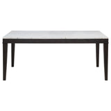 Averill 72-Inch Rectangular White Marble Top Dining Table Coffee Bean