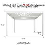 PURPLE LEAF Athena Louvered Pergola White Outdoor Aluminum Pergola with Strip Lights Adjustable Gazebo for Patio Deck Garden