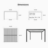 PURPLE LEAF Athena Louvered Pergola Modern Grey Pergola White Roof with Sanori Patio Couch Set Modular Sofas for Deck Backyard Garden